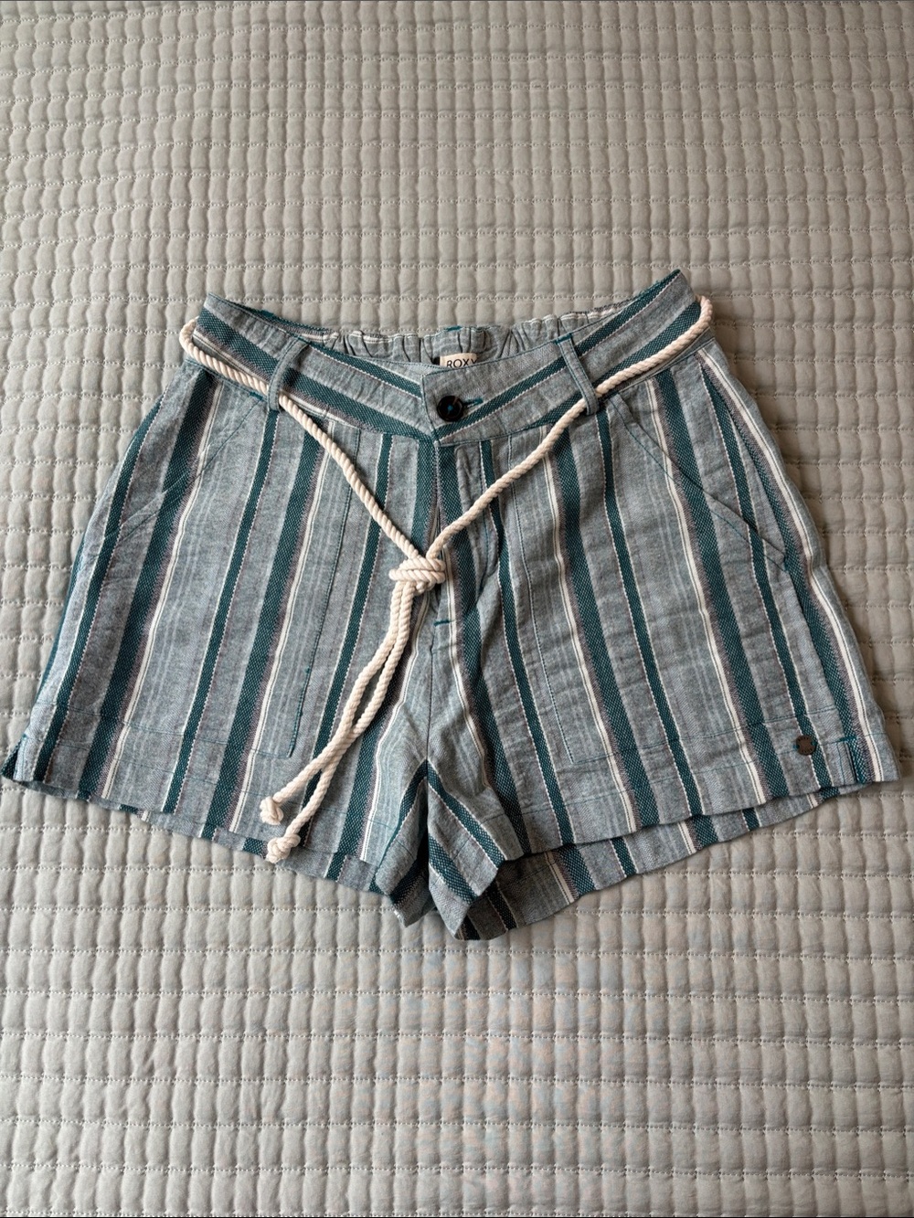 Roxy Rope-Belt Linen Blend Women's Shorts - NWOT